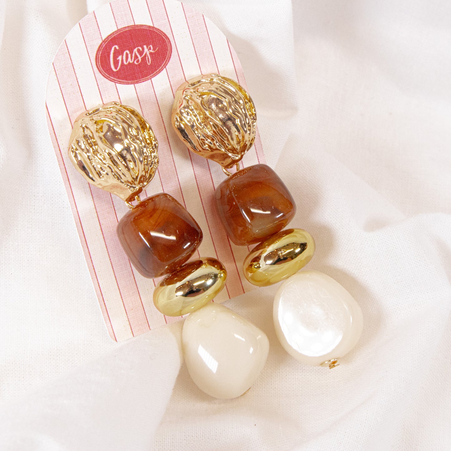 Chunky Beaded Drop Earrings