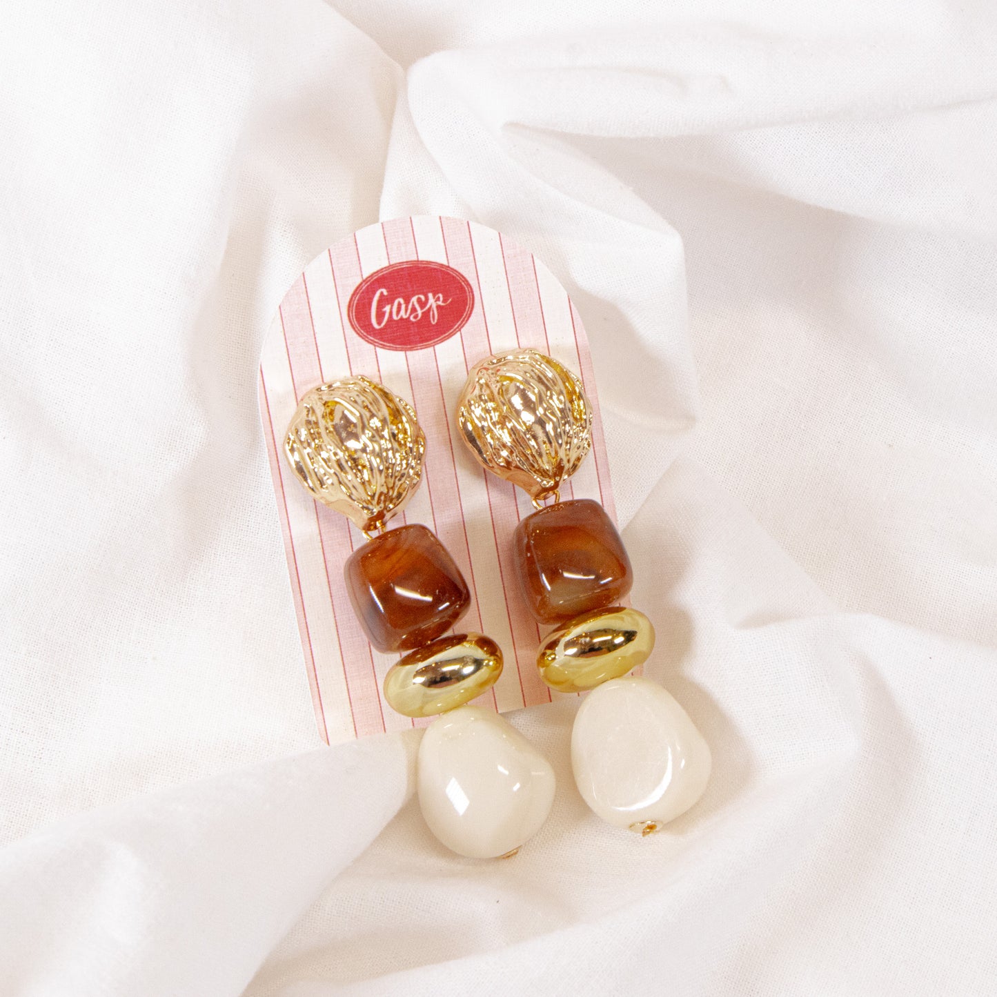 Chunky Beaded Drop Earrings