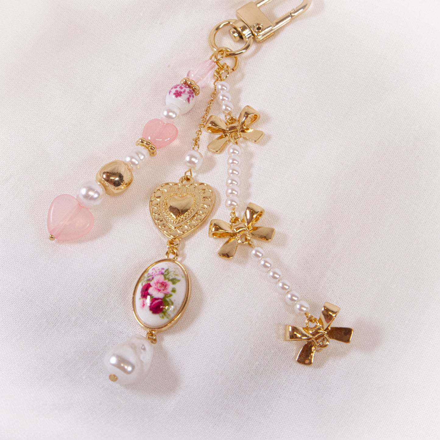 Vintage Pink Bag Charm Keychain