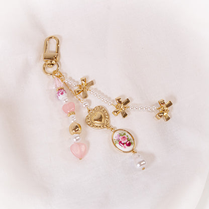 Vintage Pink Bag Charm Keychain