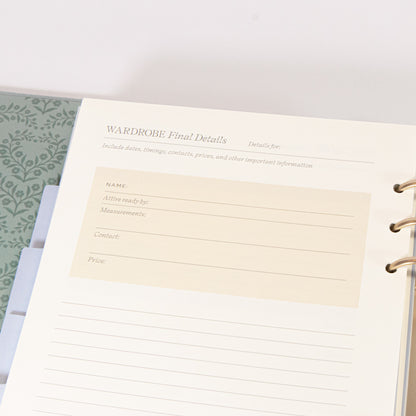 Blue Linen Wedding Binder