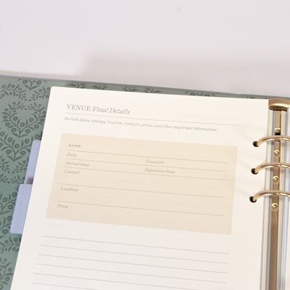 Blue Linen Wedding Binder