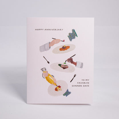 Dinner Date Anniversary Greeting Card