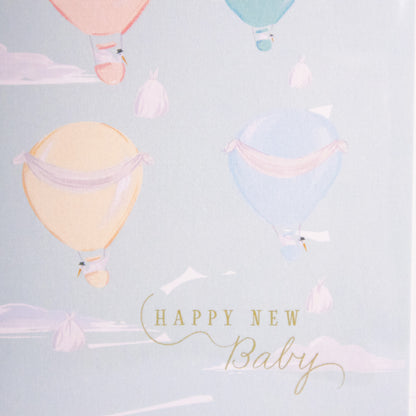 New Baby Air Balloon Greeting Card