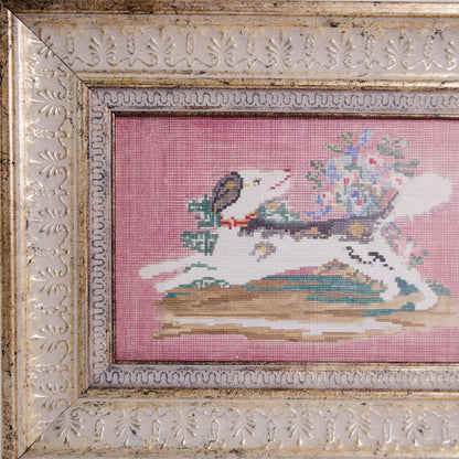 Embroidered Dog Framed Wall Art
