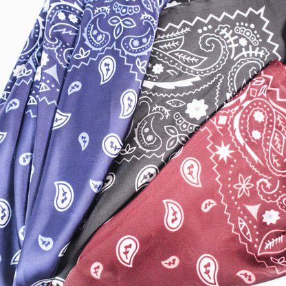 Bandana Paisley Print Satin Square Scarf