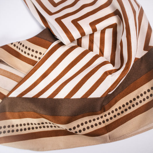 Greek Key Fret Border Square Scarf