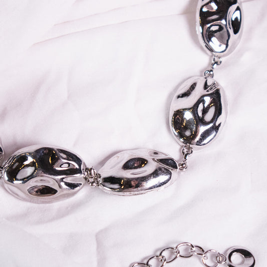 Chunky Silver Chain Belt