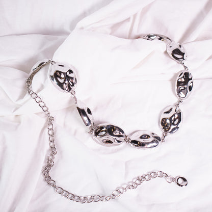 Chunky Silver Chain Belt