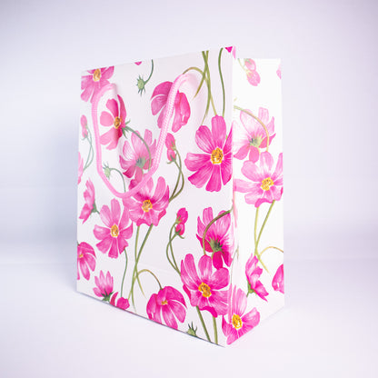 Pink Flowers Gift Bag
