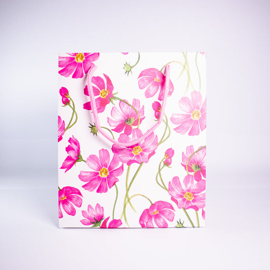 Pink Flowers Gift Bag