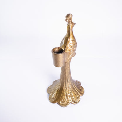 Brass Peacock Candle Holder