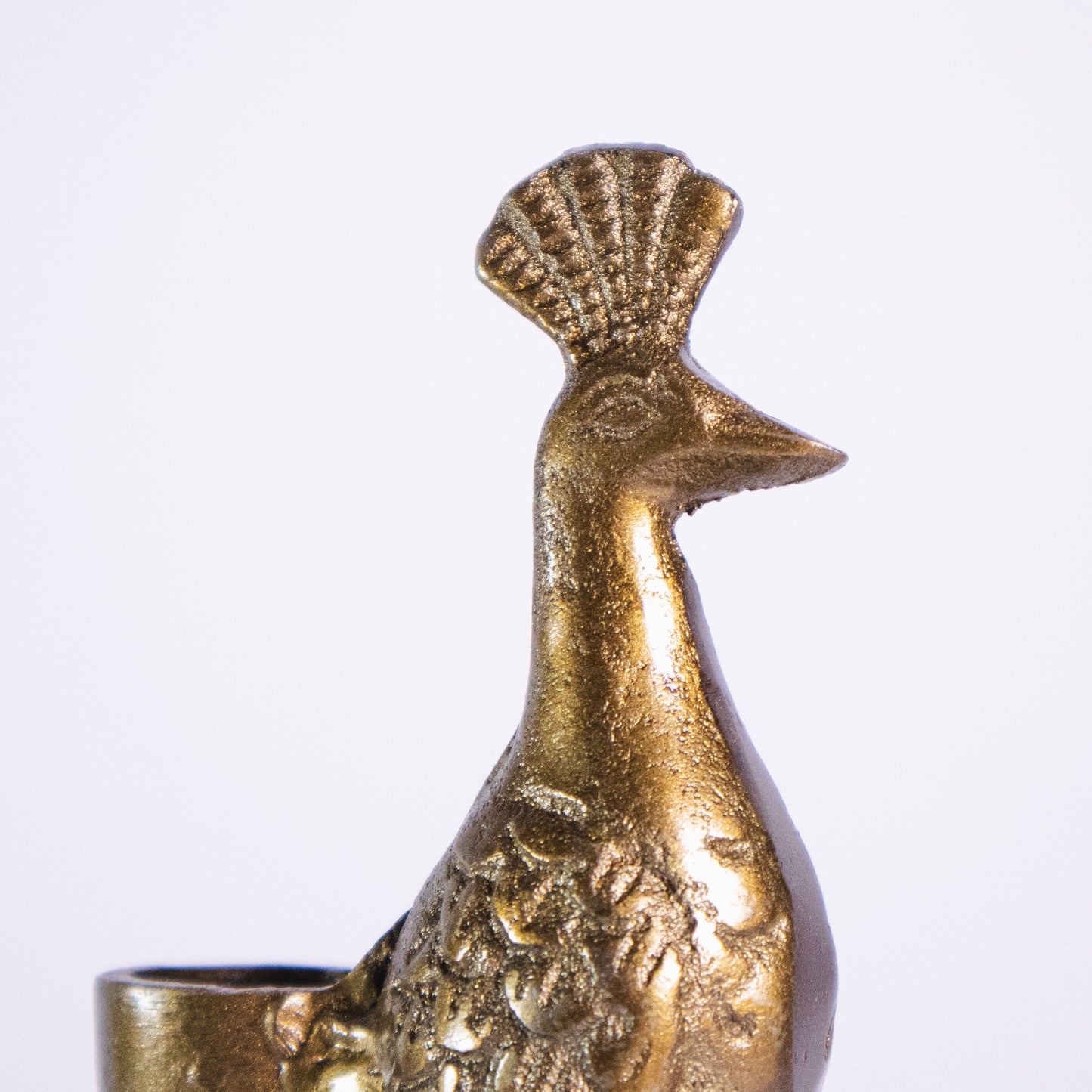 Brass Peacock Candle Holder