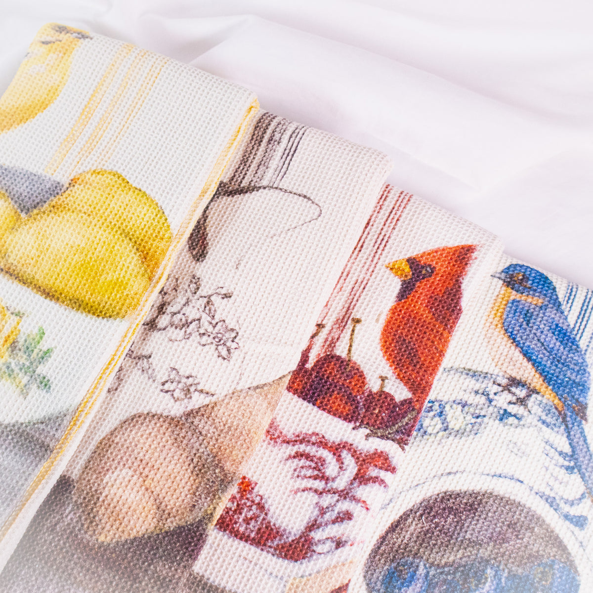 Bird and Fruit Tea Towel