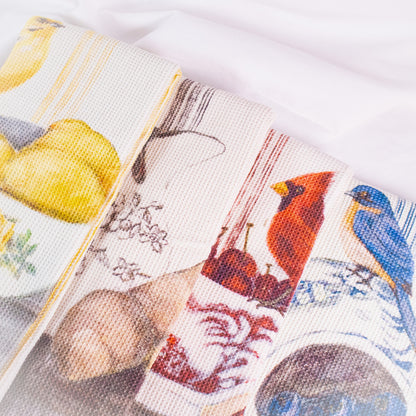 Bird and Fruit Tea Towel