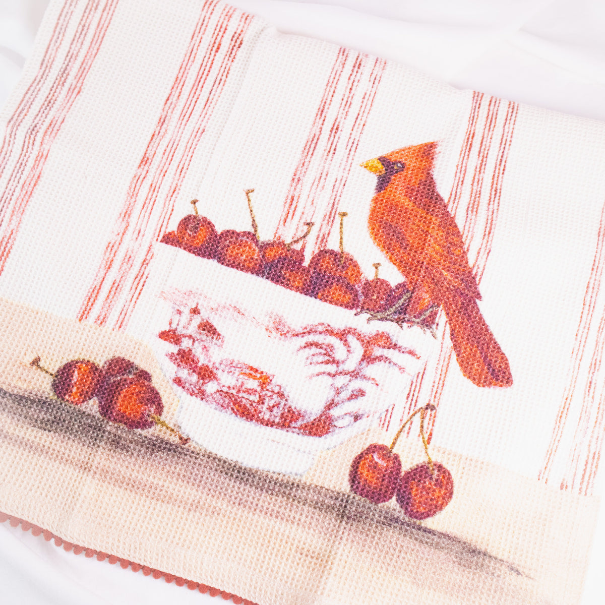 Bird and Fruit Tea Towel