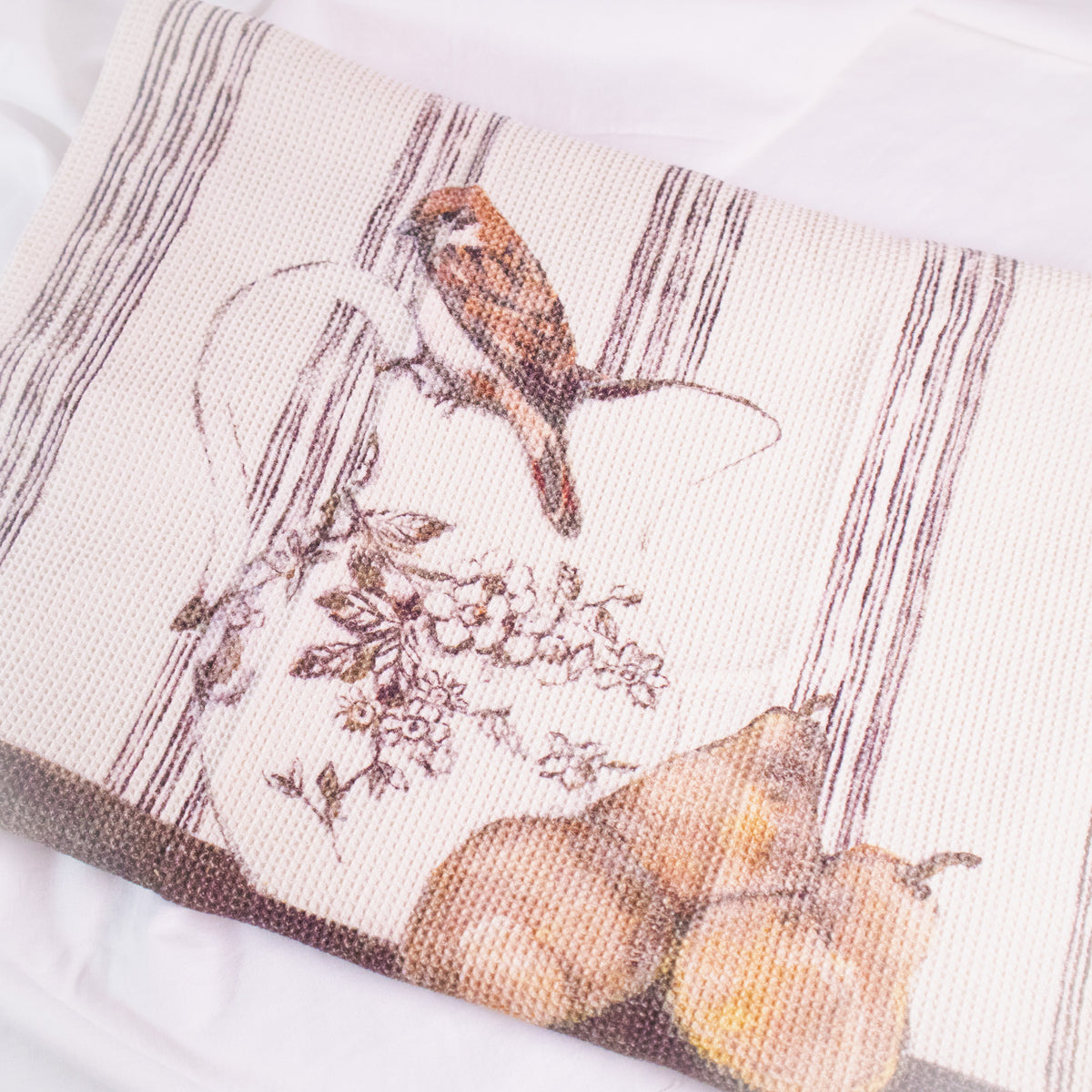 Bird and Fruit Tea Towel