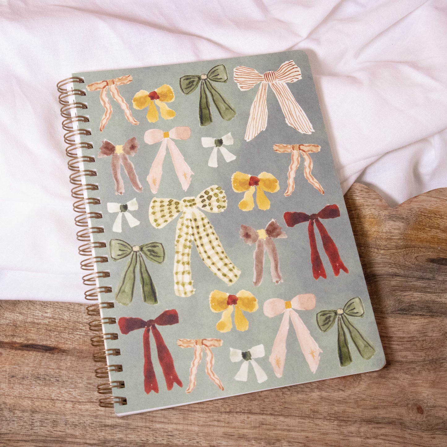 Watercolor Bows Spiral Notebook
