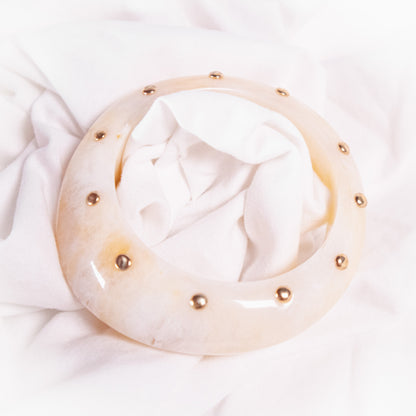 Marbled Dome Bangle with Studs Bracelet