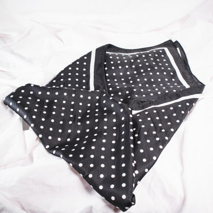 Black Polka Dot Border Square Scarf