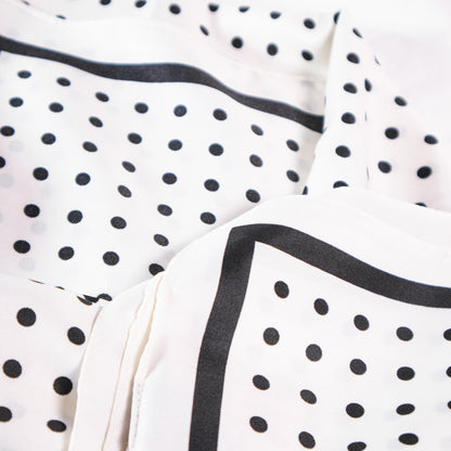 White Polka Dot Border Square Scarf