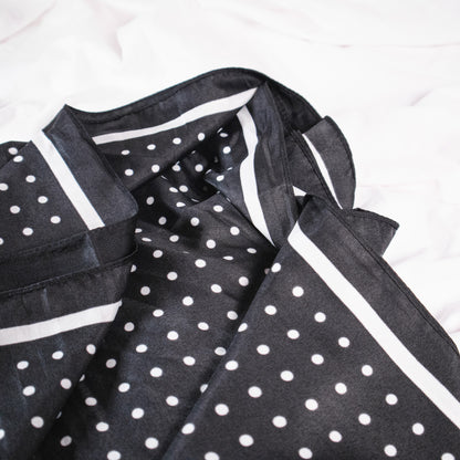 Black Polka Dot Border Square Scarf