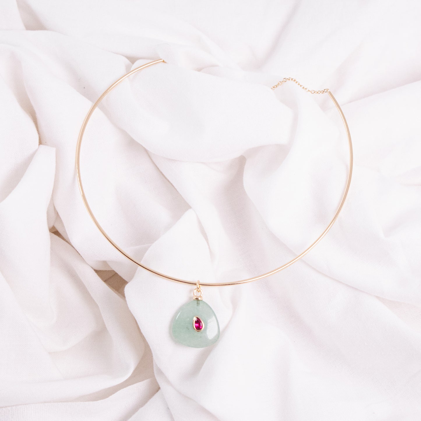 Stone Drop Choker Necklace