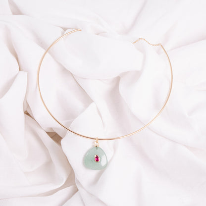 Stone Drop Choker Necklace