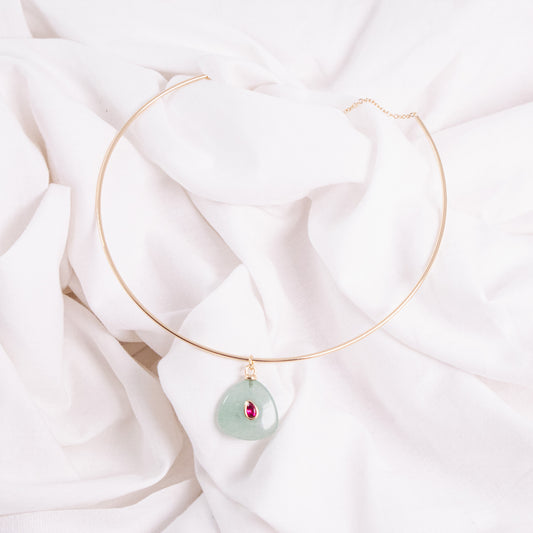 Stone Drop Choker Necklace