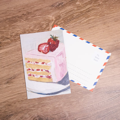Strawberry Cake Postcard