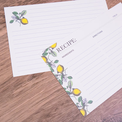 Lemon Recipe Cards