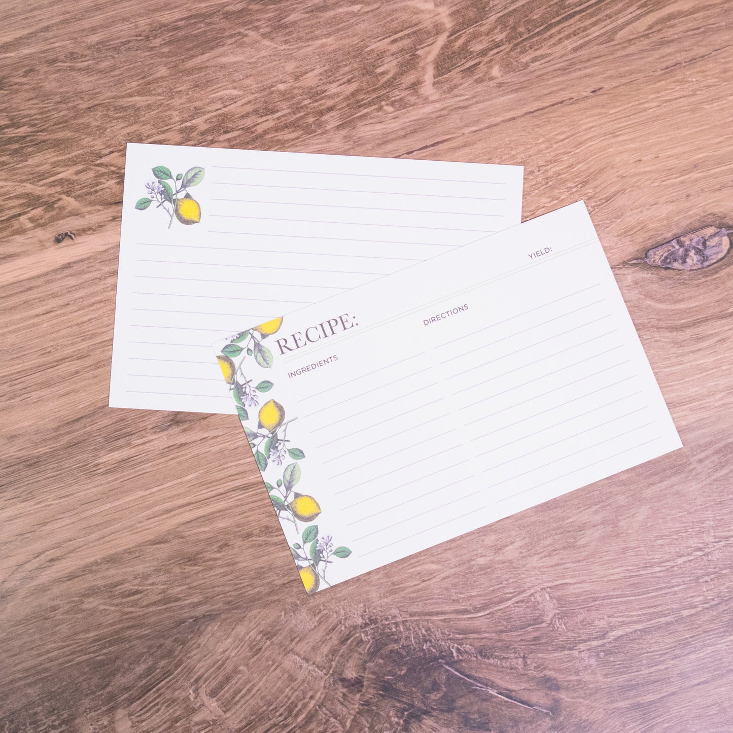 Lemon Recipe Cards