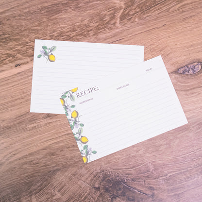 Lemon Recipe Cards