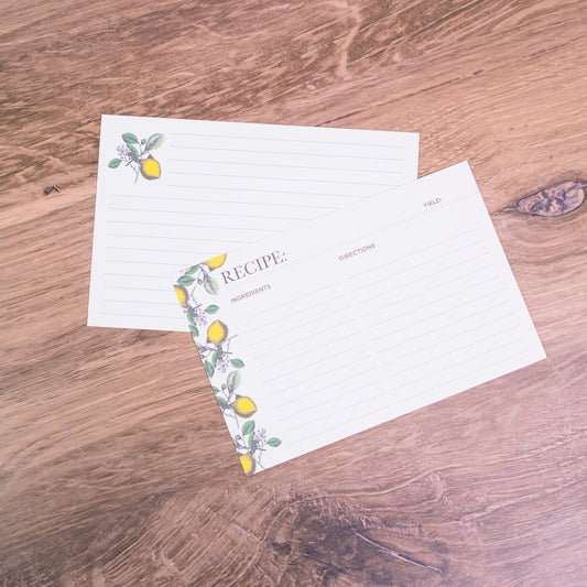 Lemon Recipe Cards