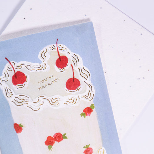 You're Married Wedding Cake Greeting Card