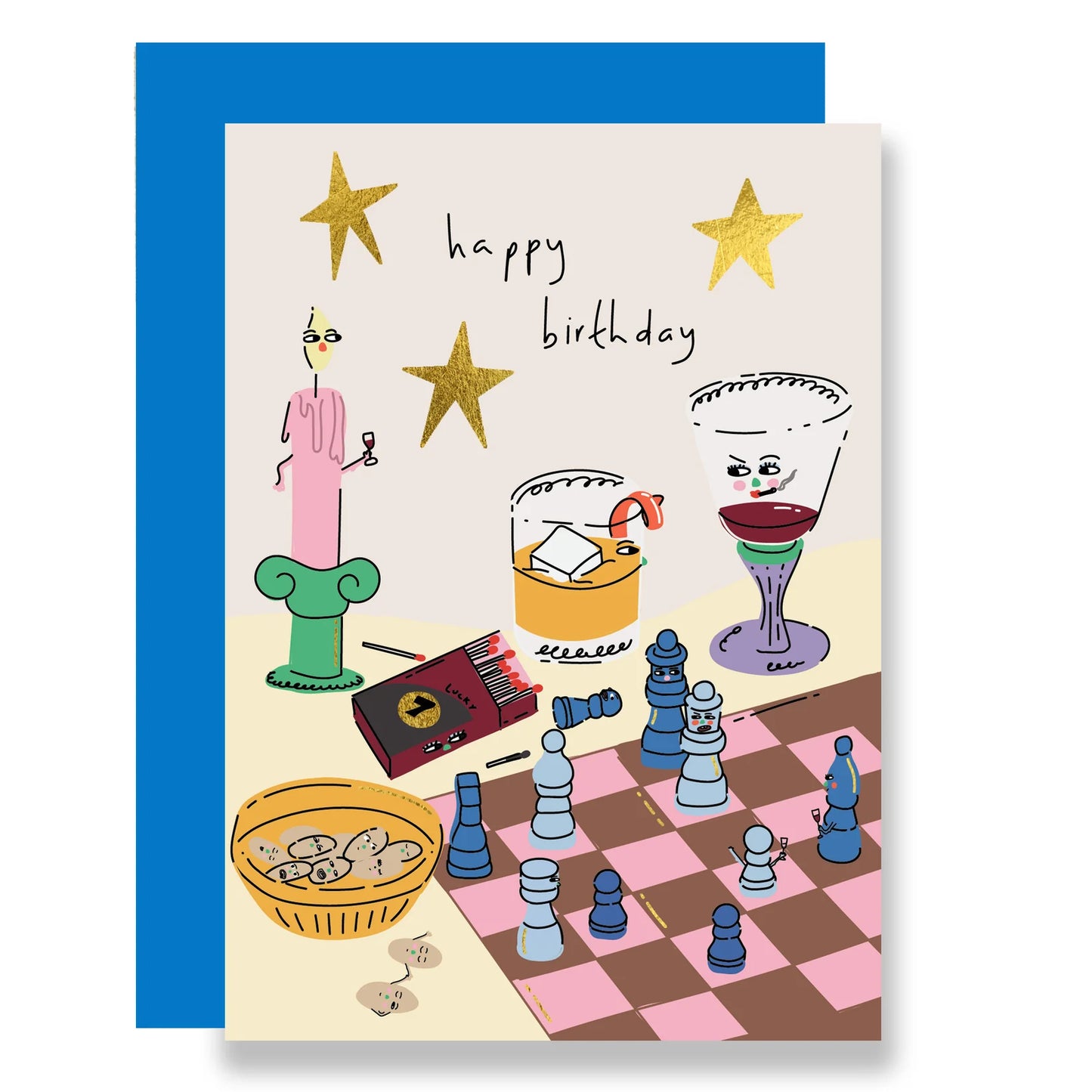 Chess Party Birthday Greeting Card
