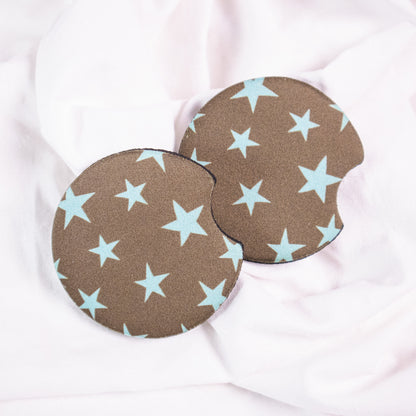 Blue Stars Car Coaster Set