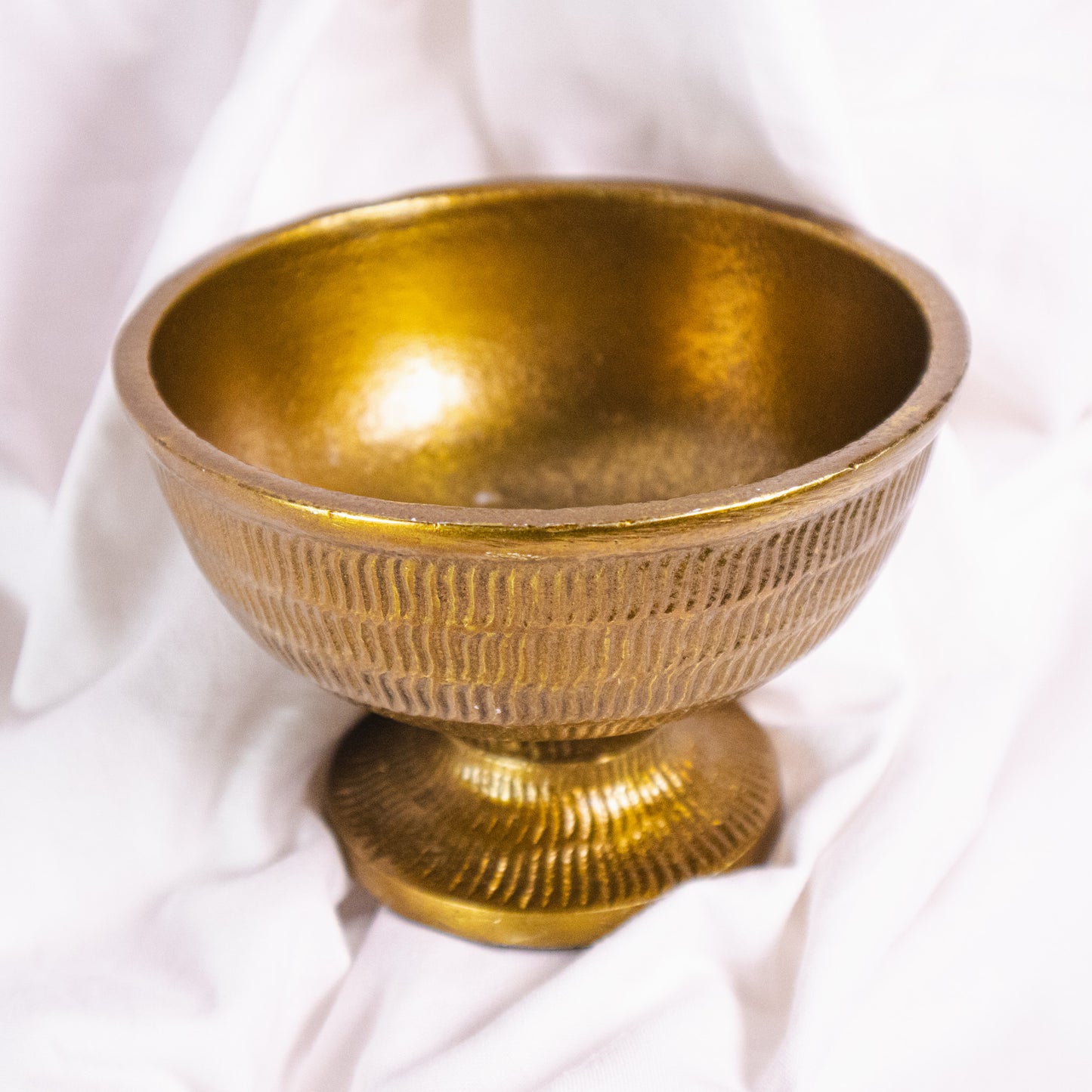 Textured Gold Pedestal Bowl