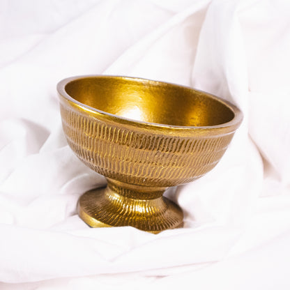 Textured Gold Pedestal Bowl
