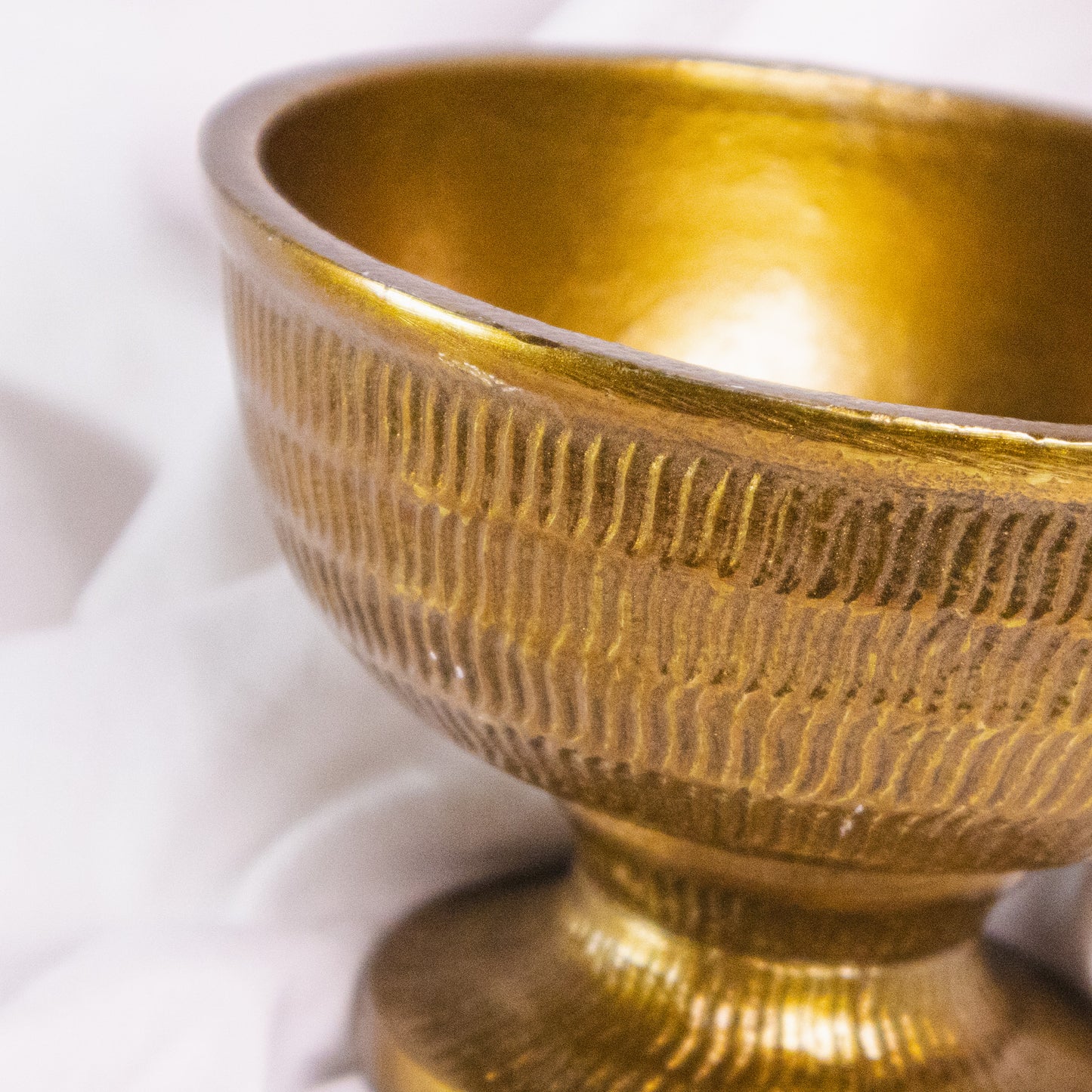 Textured Gold Pedestal Bowl