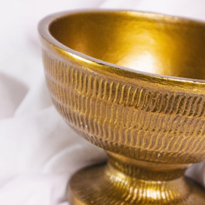Textured Gold Pedestal Bowl