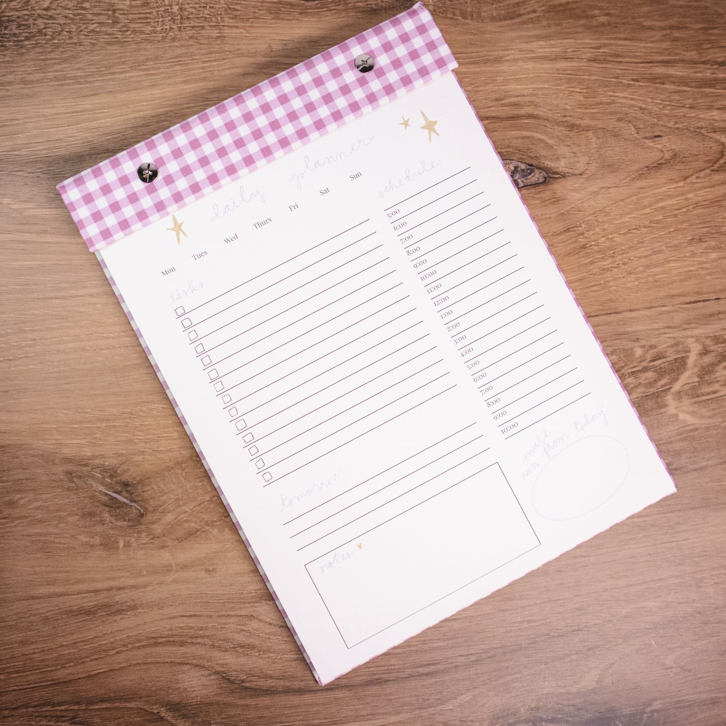 Gingham Daily Planner Notepad