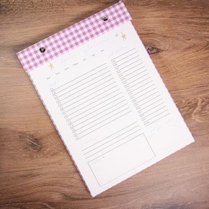 Gingham Daily Planner Notepad