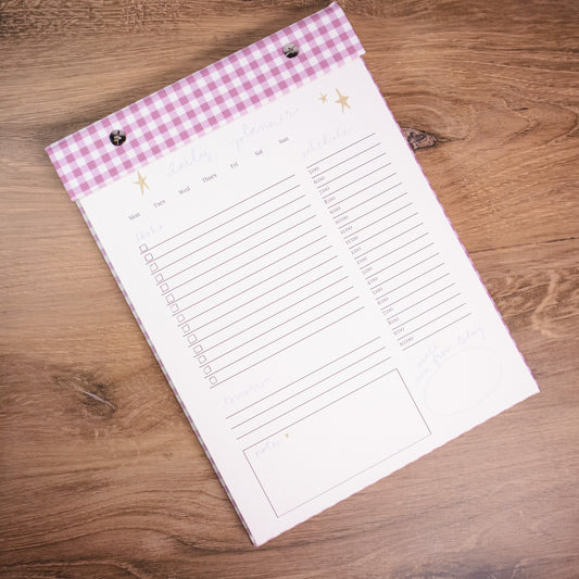 Gingham Daily Planner Notepad