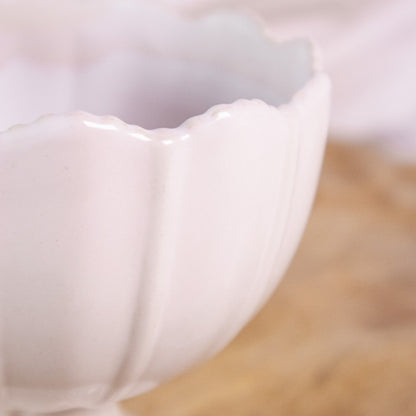 Scalloped Ceramic Pedestal Bowl
