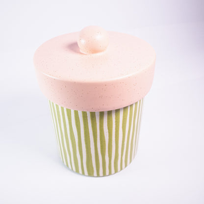 Green Striped Canister