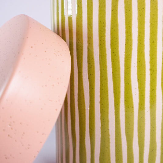 Green Striped Canister