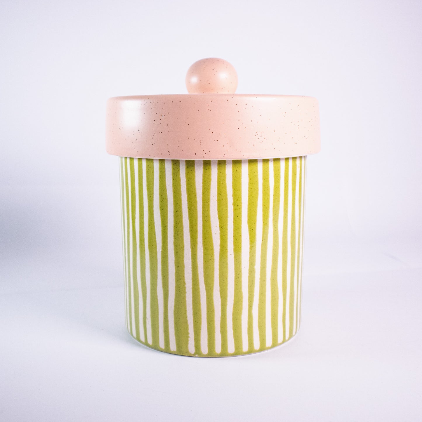 Green Striped Canister
