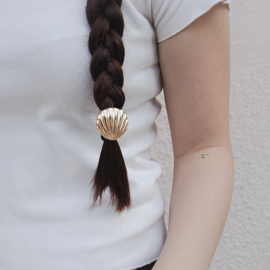 Gold Seashell Hair Tie