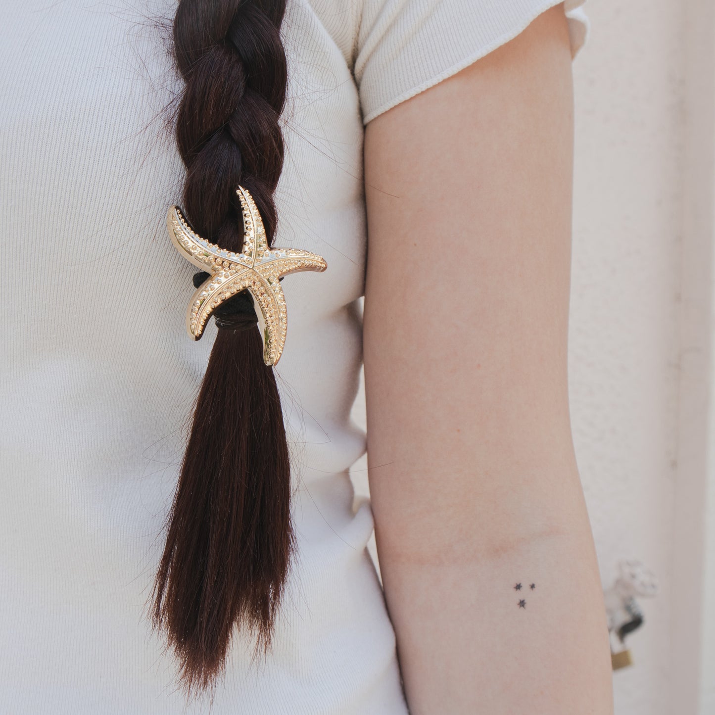 Gold Starfish Hair Tie
